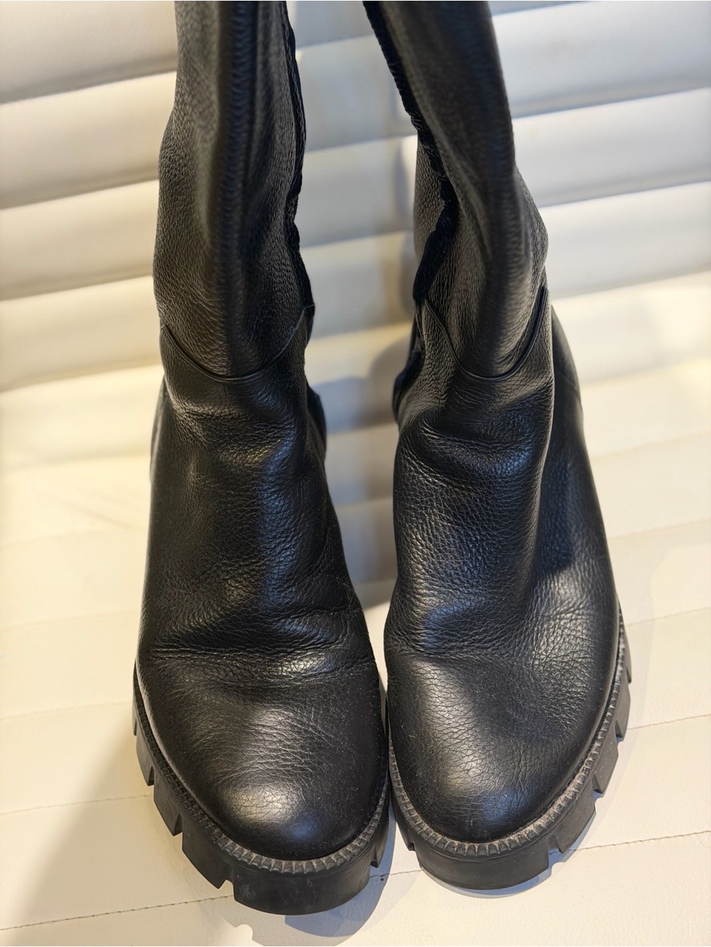 Coach Women's Black Leather Knee-High Boots 9 - Picture 6 of 7